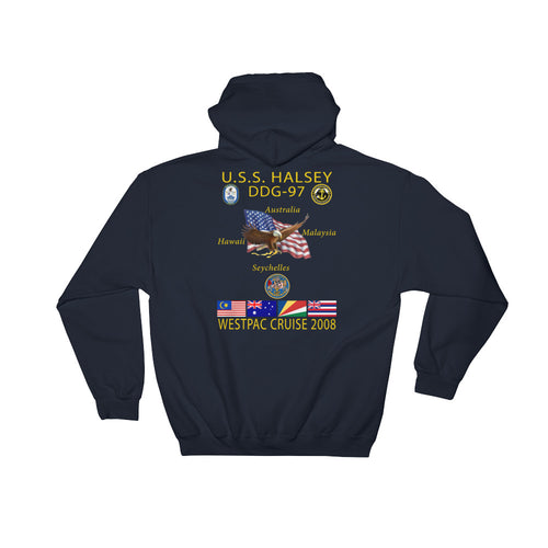 USS Halsey (DDG-97) 2008 Cruise Hoodie