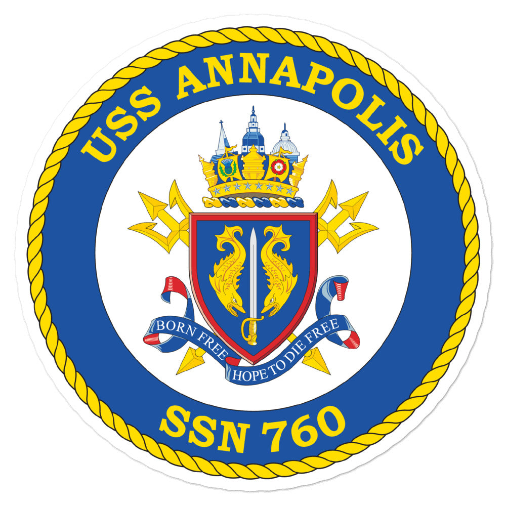 USS Annapolis (SSN-760) Ship's Crest Vinyl Sticker