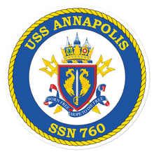 Load image into Gallery viewer, USS Annapolis (SSN-760) Ship&#39;s Crest Vinyl Sticker