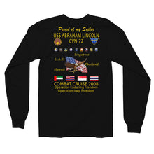 Load image into Gallery viewer, USS Abraham Lincoln (CVN-72) 2008 Long Sleeve Cruise Shirt - Family