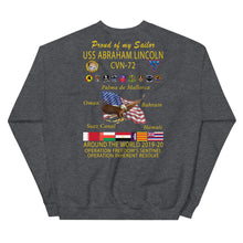 Load image into Gallery viewer, USS Abraham Lincoln (CVN-72) 2019-20 Cruise Sweatshirt - Family