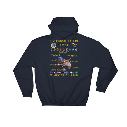 USS Constellation (CV-64) 1988-89 Cruise Hoodie