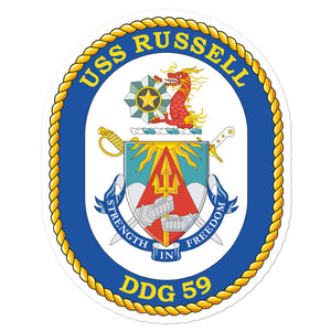 USS Russell (DDG-59) Ship's Crest Vinyl Sticker