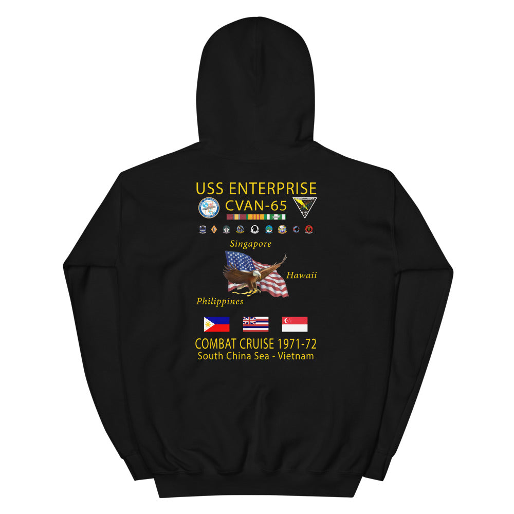 USS Enterprise (CVAN-65) 1971-72 Cruise Hoodie