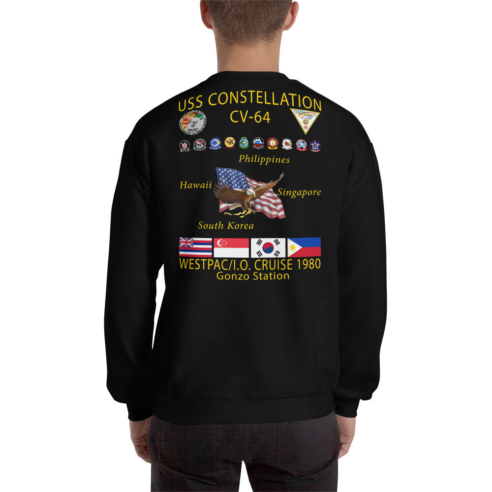USS Constellation (CV-64) 1980 Cruise Sweatshirt - Gonzo Station