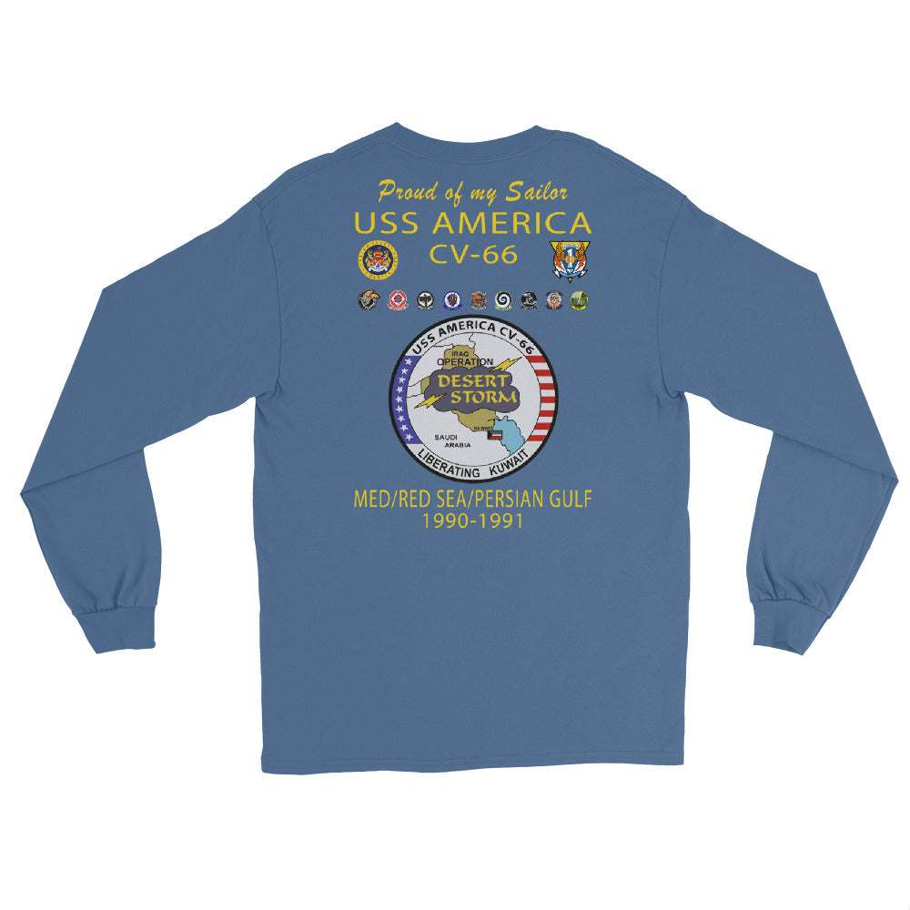 USS America (CV-66) 1990-91 Long Sleeve Cruise Shirt ver 2 - FAMILY