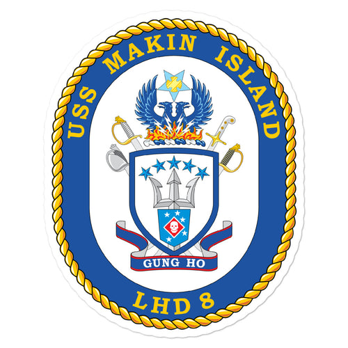 USS Makin Island (LHD-8) Ship's Crest Vinyl Sticker