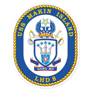 USS Makin Island (LHD-8) Ship's Crest Vinyl Sticker
