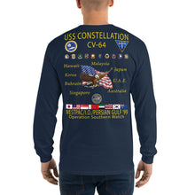Load image into Gallery viewer, USS Constellation (CV-64) 1999 Long Sleeve Cruise Shirt