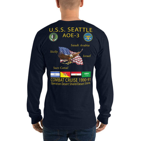 USS Seattle (AOE-3) 1990-91 Long Sleeve Cruise Shirt