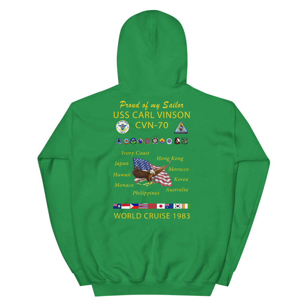 USS Carl Vinson (CVN-70) 1983 Cruise Hoodie - Family