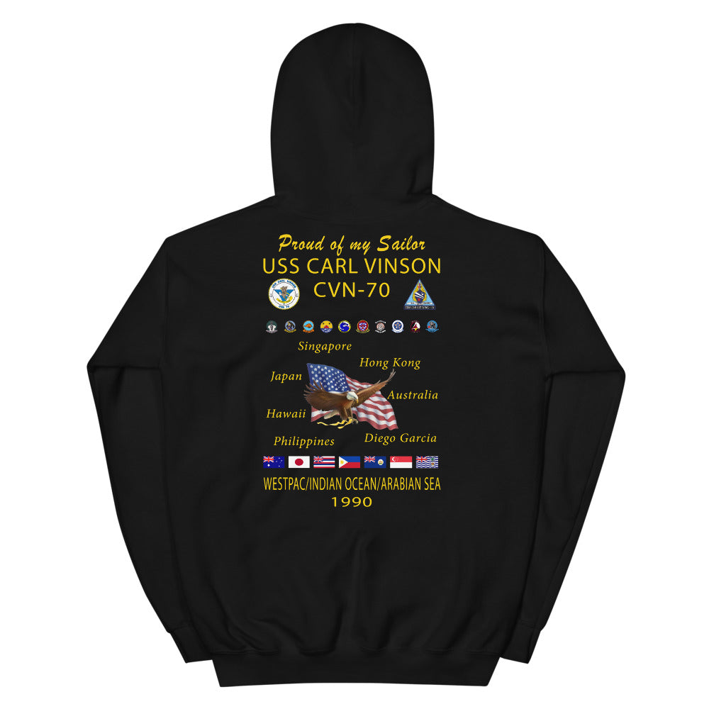 USS Carl Vinson (CVN-70) 1990 Cruise Hoodie - Family