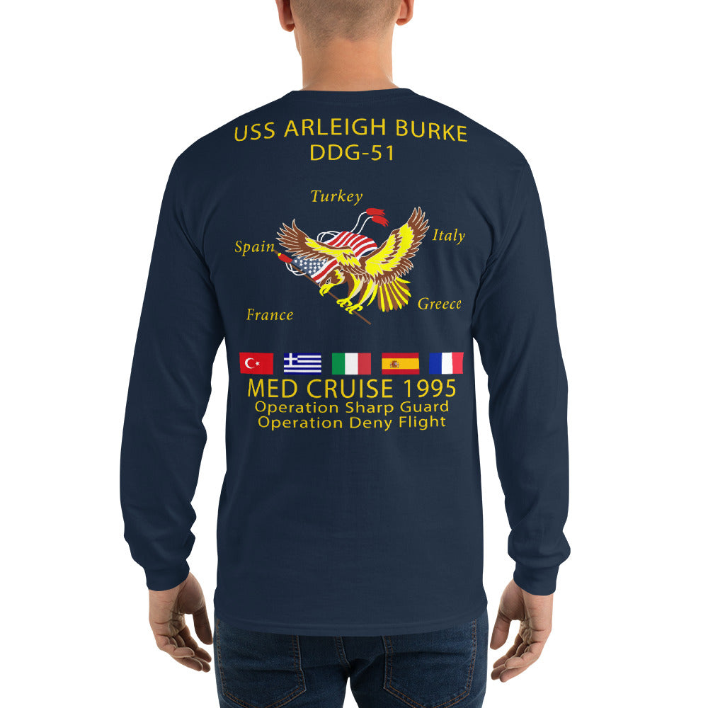 USS Arleigh Burke (DDG-51) 1995 Long Sleeve Cruise Shirt