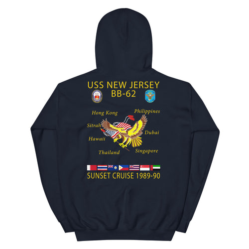 USS New Jersey (BB-62) 1989-90 Cruise Hoodie