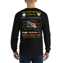 Load image into Gallery viewer, USS Enterprise (CVN-65) 1986 Long Sleeve Cruise Shirt