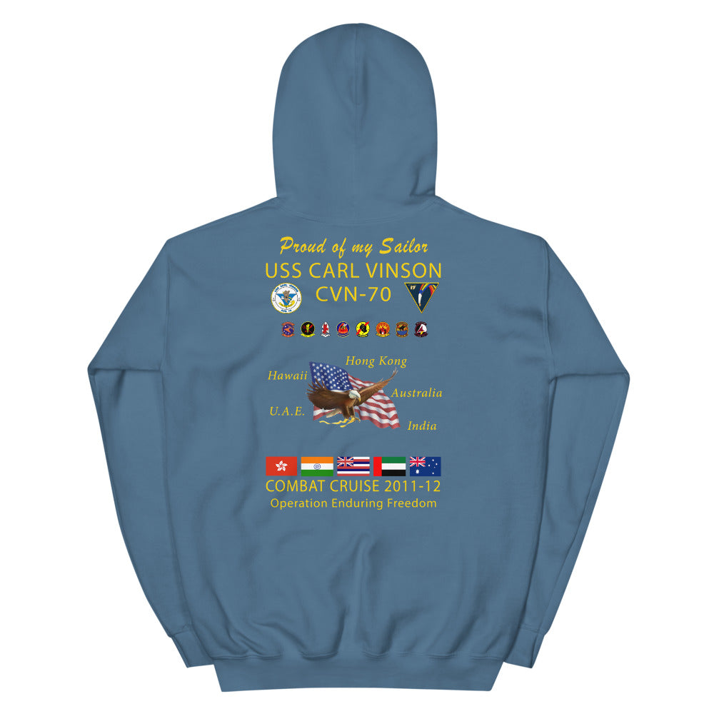 USS Carl Vinson (CVN-70) 2011-12 Cruise Hoodie - FAMILY