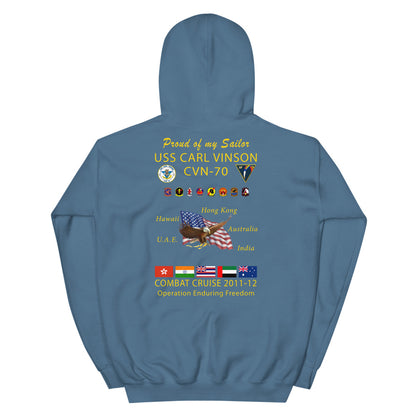 USS Carl Vinson (CVN-70) 2011-12 Cruise Hoodie - FAMILY