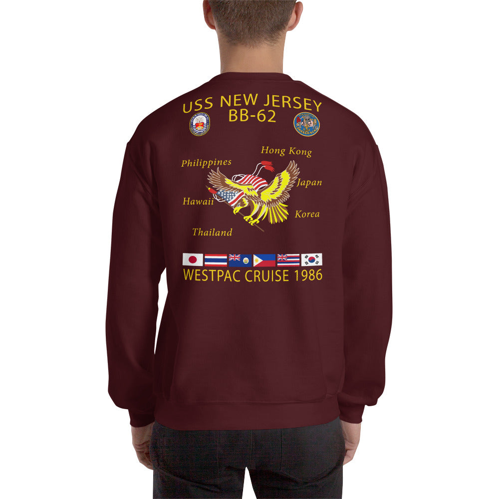 USS New Jersey (BB-62) 1986 Cruise Sweatshirt