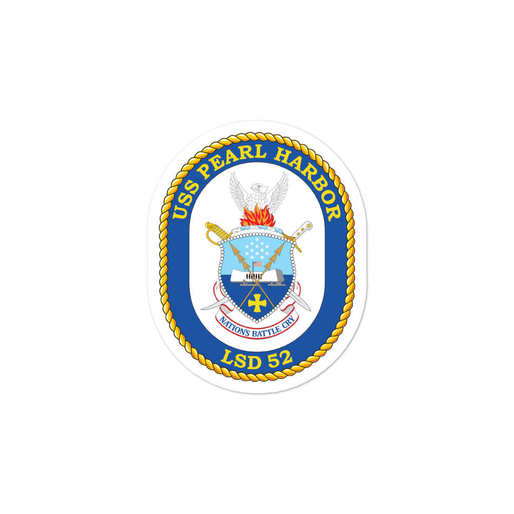 USS Pearl Harbor (LSD-52) Ship's Crest Vinyl Sticker