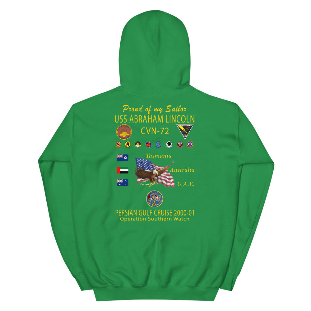 USS Abraham Lincoln (CVN-72) 2000-01 Cruise Hoodie - Family