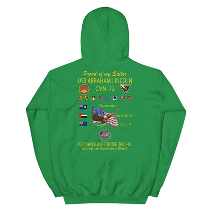 USS Abraham Lincoln (CVN-72) 2000-01 Cruise Hoodie - Family