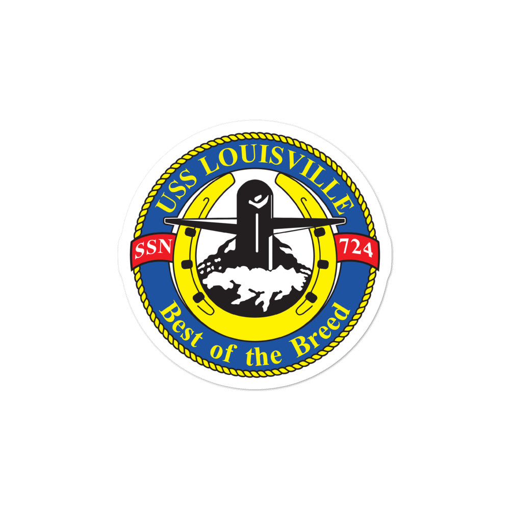 USS Louisville (SSN-724) Ship's Crest Vinyl Sticker