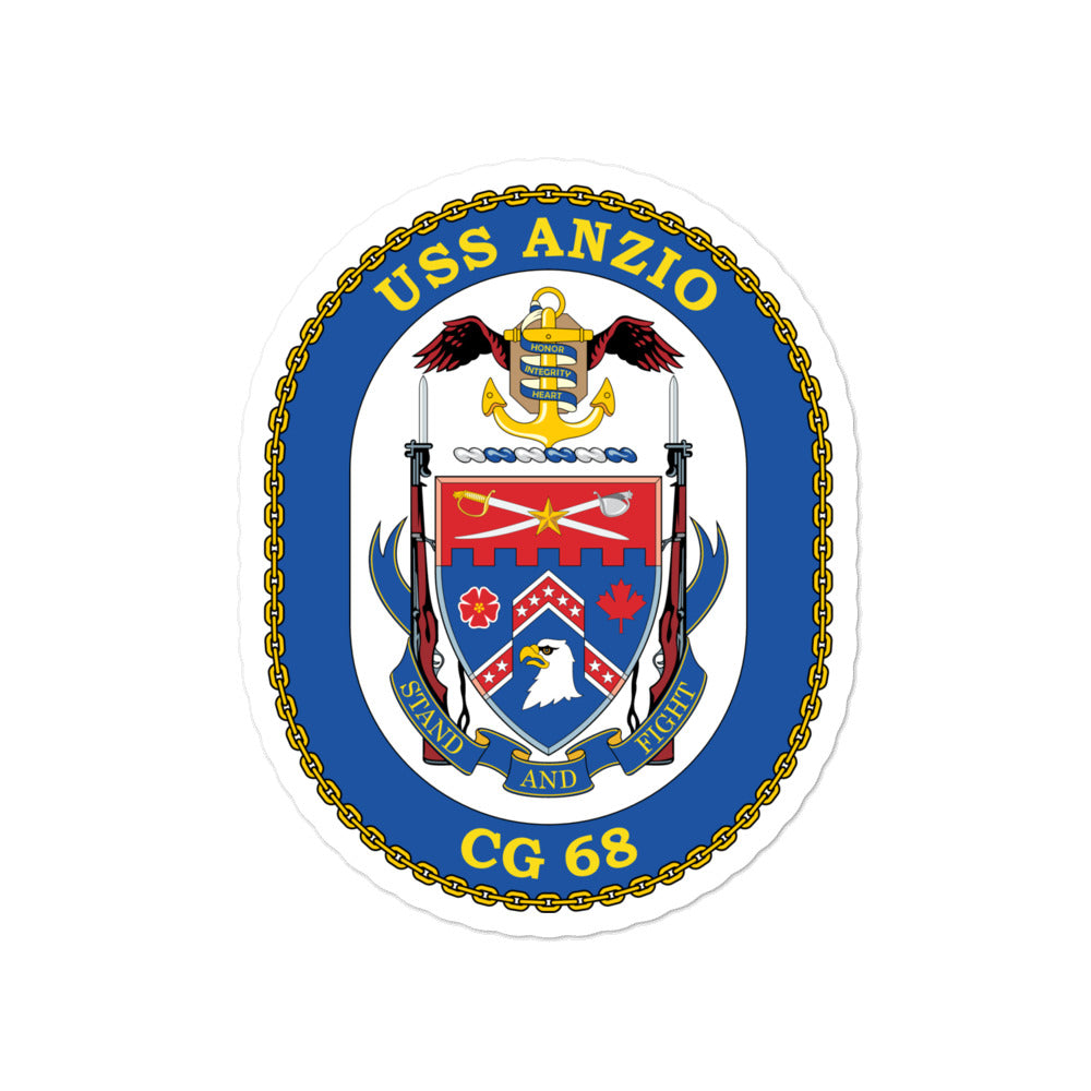USS Anzio (CG-68) Ship's Crest Vinyl Stickers