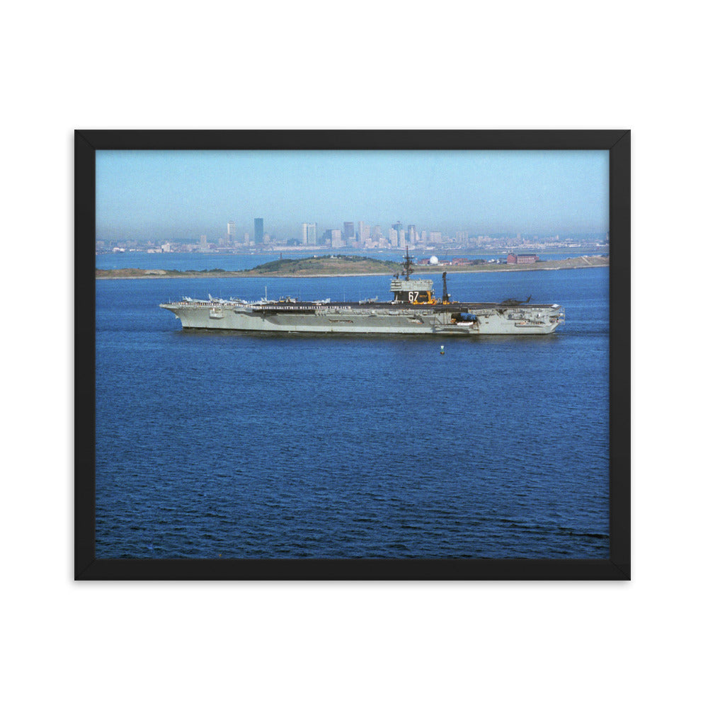 USS John F. Kennedy (CV-67) Framed Ship Photo - Boston Harbor