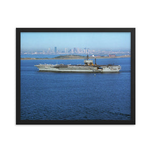 USS John F. Kennedy (CV-67) Framed Ship Photo - Boston Harbor