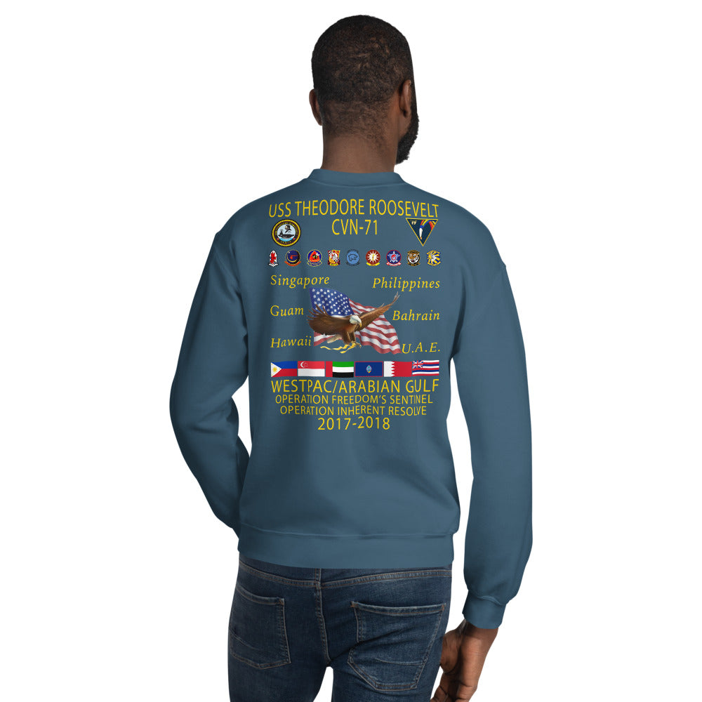 USS Theodore Roosevelt (CVN-71) 2017-18 Cruise Sweatshirt