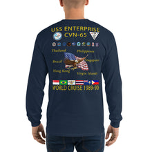 Load image into Gallery viewer, USS Enterprise (CVN-65) 1989-90 Long Sleeve Cruise Shirt
