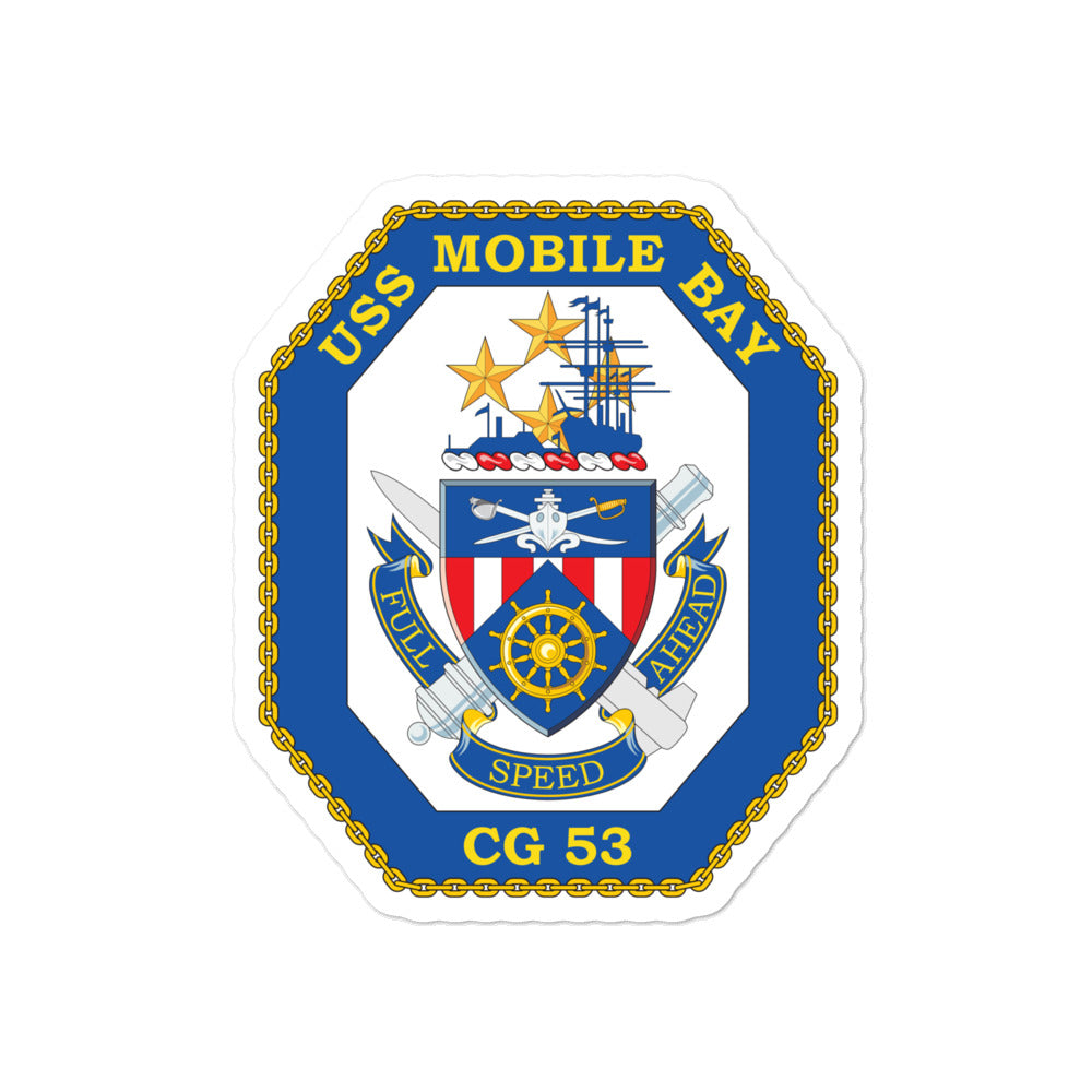 USS Mobile Bay (CG-53) Ship's Crest Vinyl Sticker