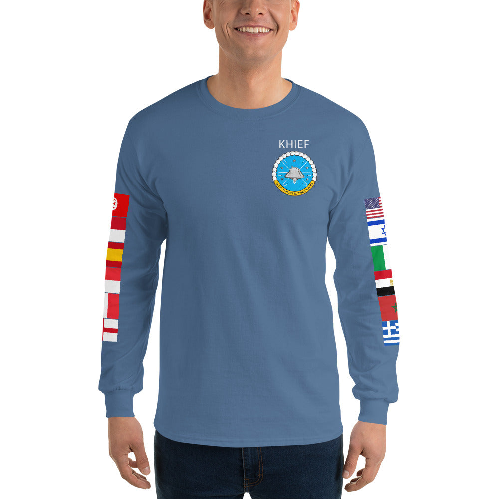 IKE CUSTOM w/FLAGS - E HUGHES - Long Sleeve Shirt