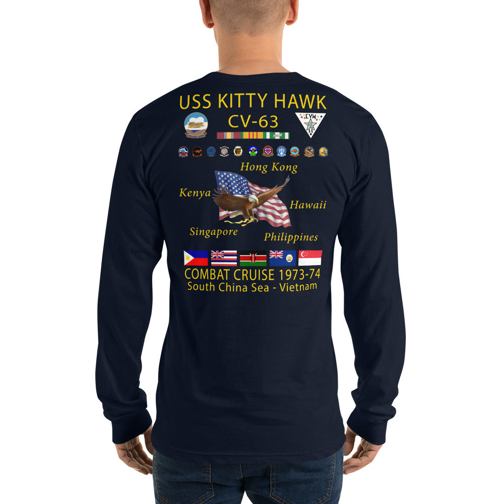 USS Kitty Hawk (CVA-63) 1973-74 Long Sleeve Cruise Shirt