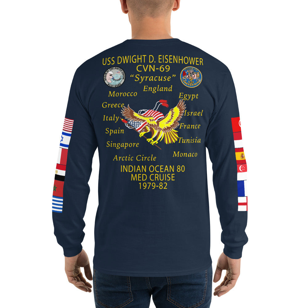 IKE CUSTOM w/FLAGS - E HUGHES - Long Sleeve Shirt