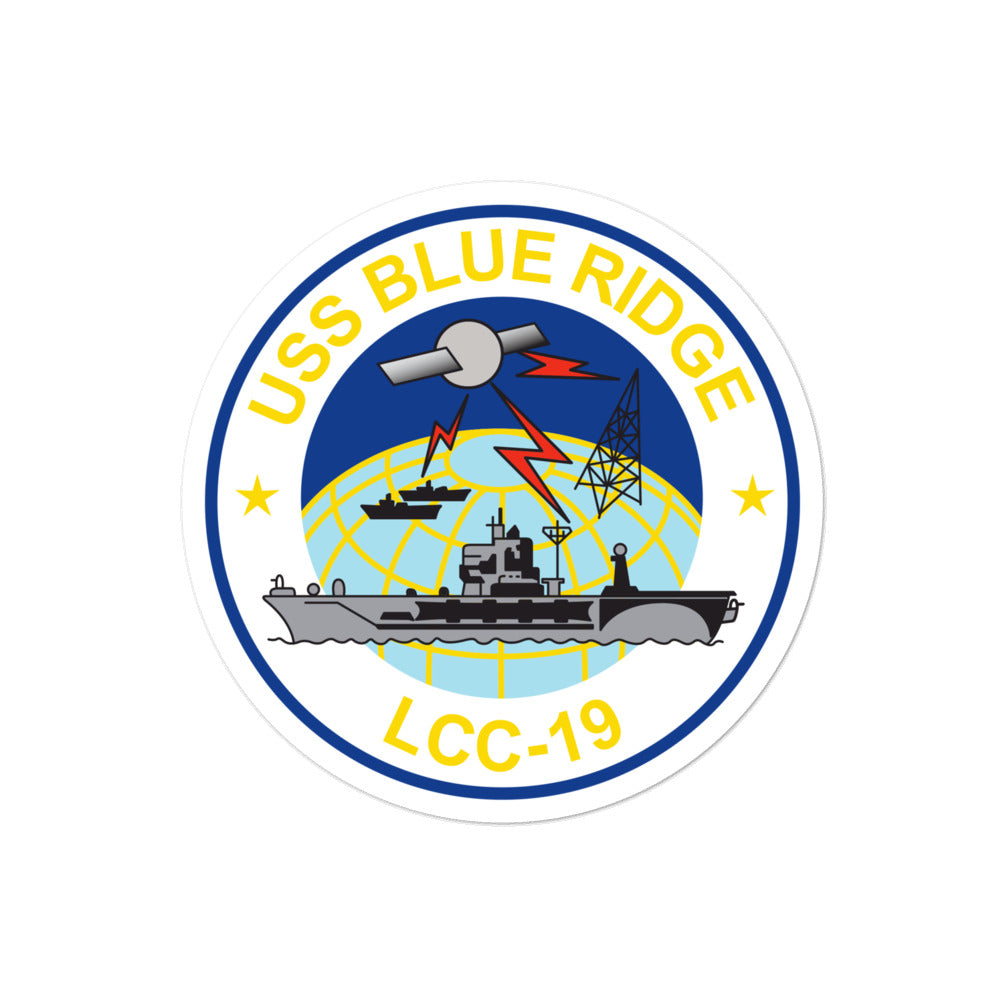 USS Blue Ridge (LCC-19) Ship's Crest Vinyl Sticker