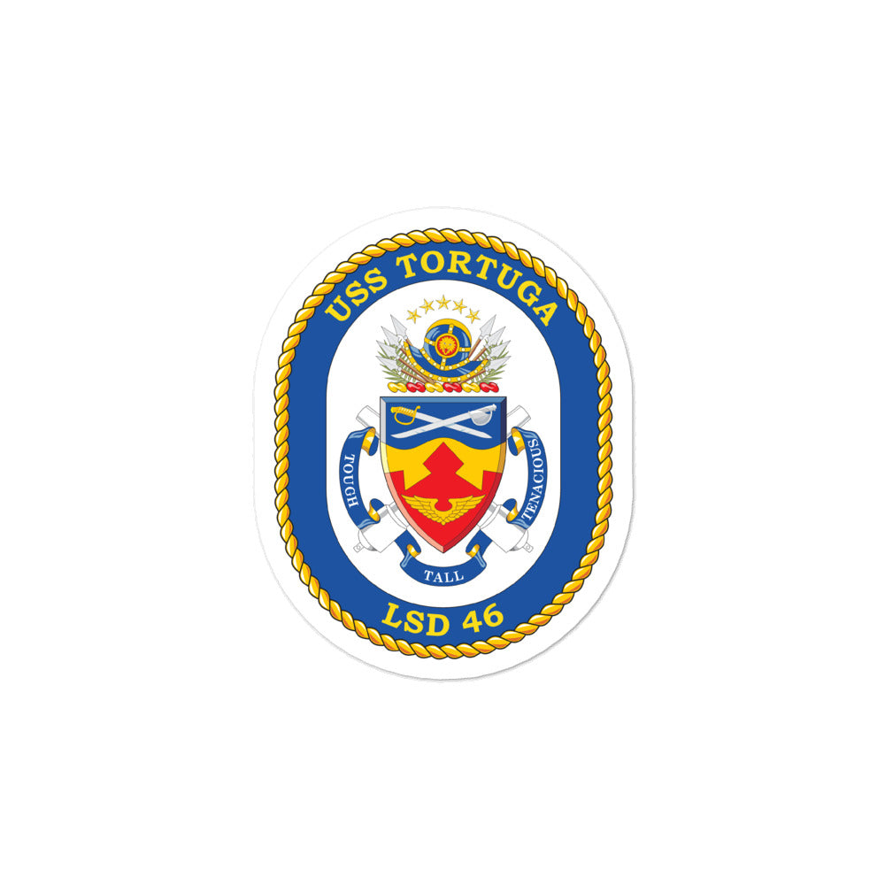 USS Tortuga (LSD-46) Ship's Crest Vinyl Sticker