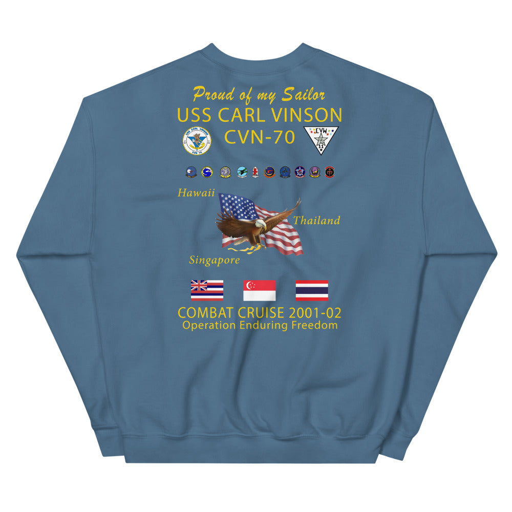 USS Carl Vinson (CVN-70) 2001-02 Cruise Sweatshirt - FAMILY