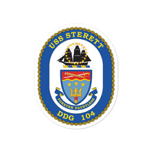 Load image into Gallery viewer, USS Sterett (DDG-104) Ship&#39;s Crest Vinyl Sticker