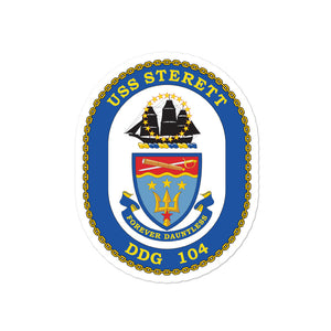 USS Sterett (DDG-104) Ship's Crest Vinyl Sticker