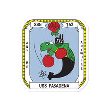 Load image into Gallery viewer, USS Pasadena (SSN-752) Ship&#39;s Crest Vinyl Sticker