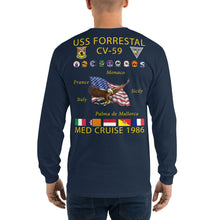 Load image into Gallery viewer, USS Forrestal (CV-59) 1986 Long Sleeve Cruise Shirt