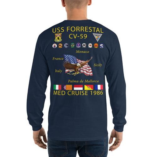 USS Forrestal (CV-59) 1986 Long Sleeve Cruise Shirt