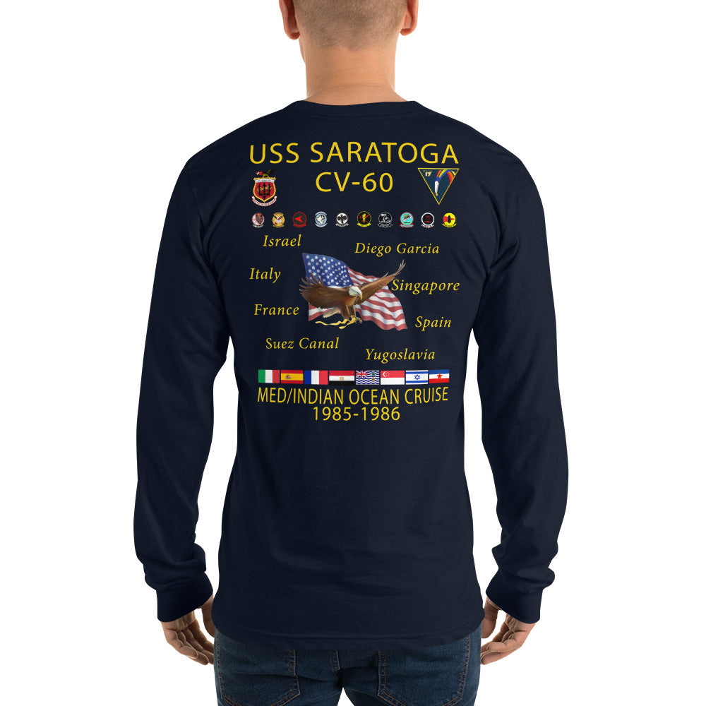 USS Saratoga (CV-60) 1985-86 Long Sleeve Cruise Shirt
