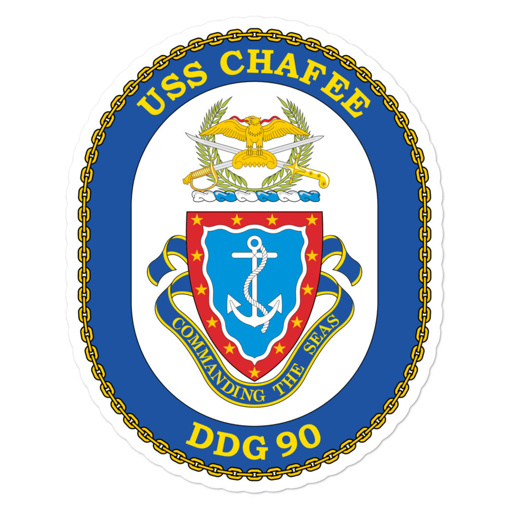 USS Chafee (DDG-90) Ship's Crest Vinyl Sticker