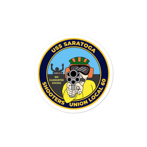 USS Saratoga (CV-60) Shooters Union Local 60 Vinyl Sticker