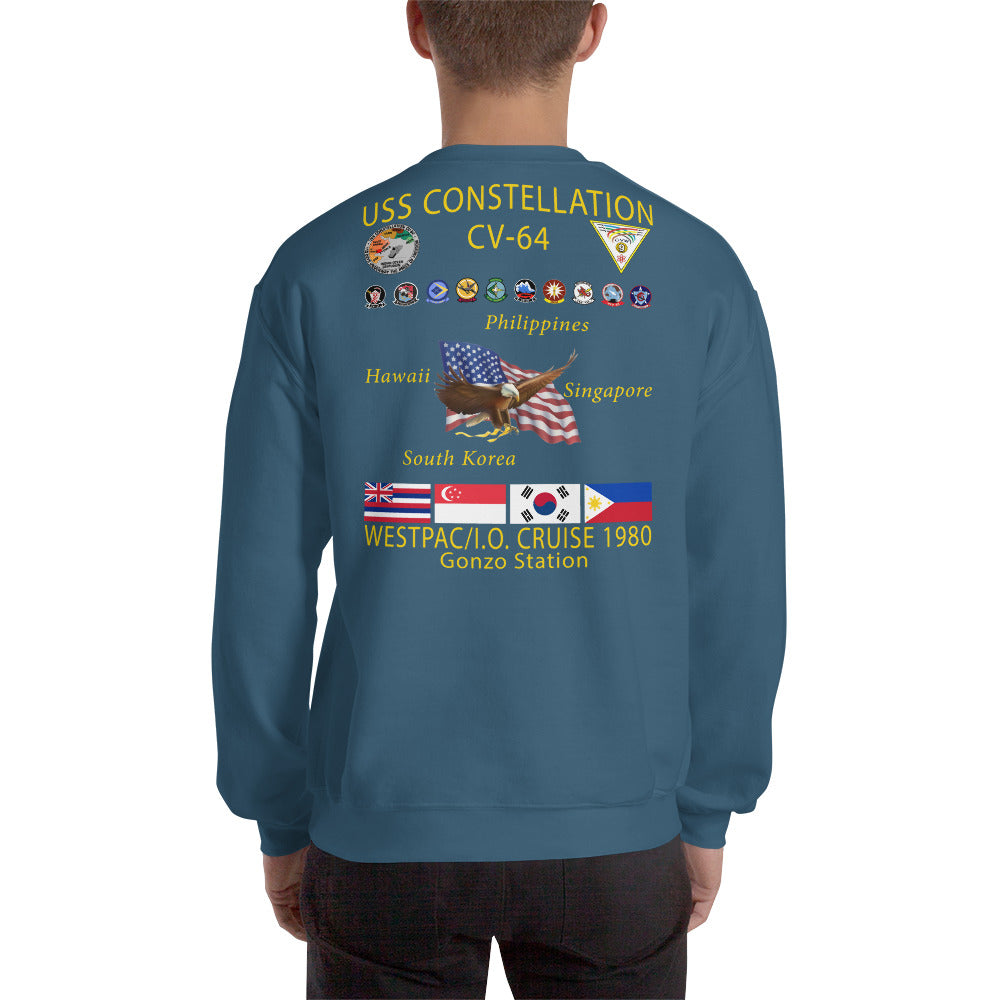 USS Constellation (CV-64) 1980 Cruise Sweatshirt - Gonzo Station