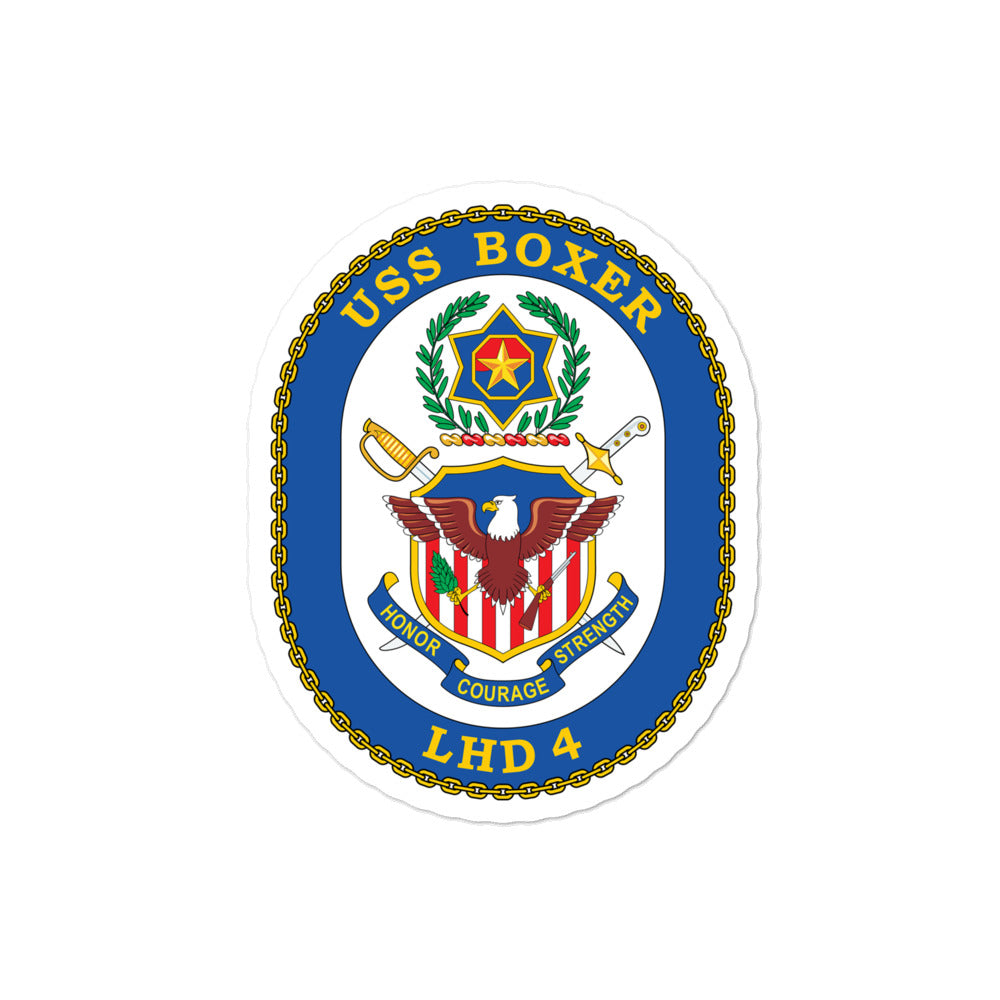USS Boxer (LHD-4) Ship's Crest Vinyl Sticker