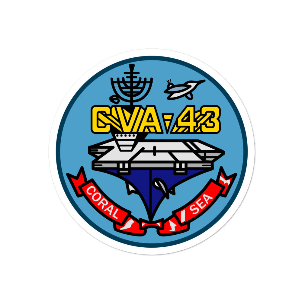 USS Coral Sea (CVA-43) Ship's Crest Vinyl Sticker