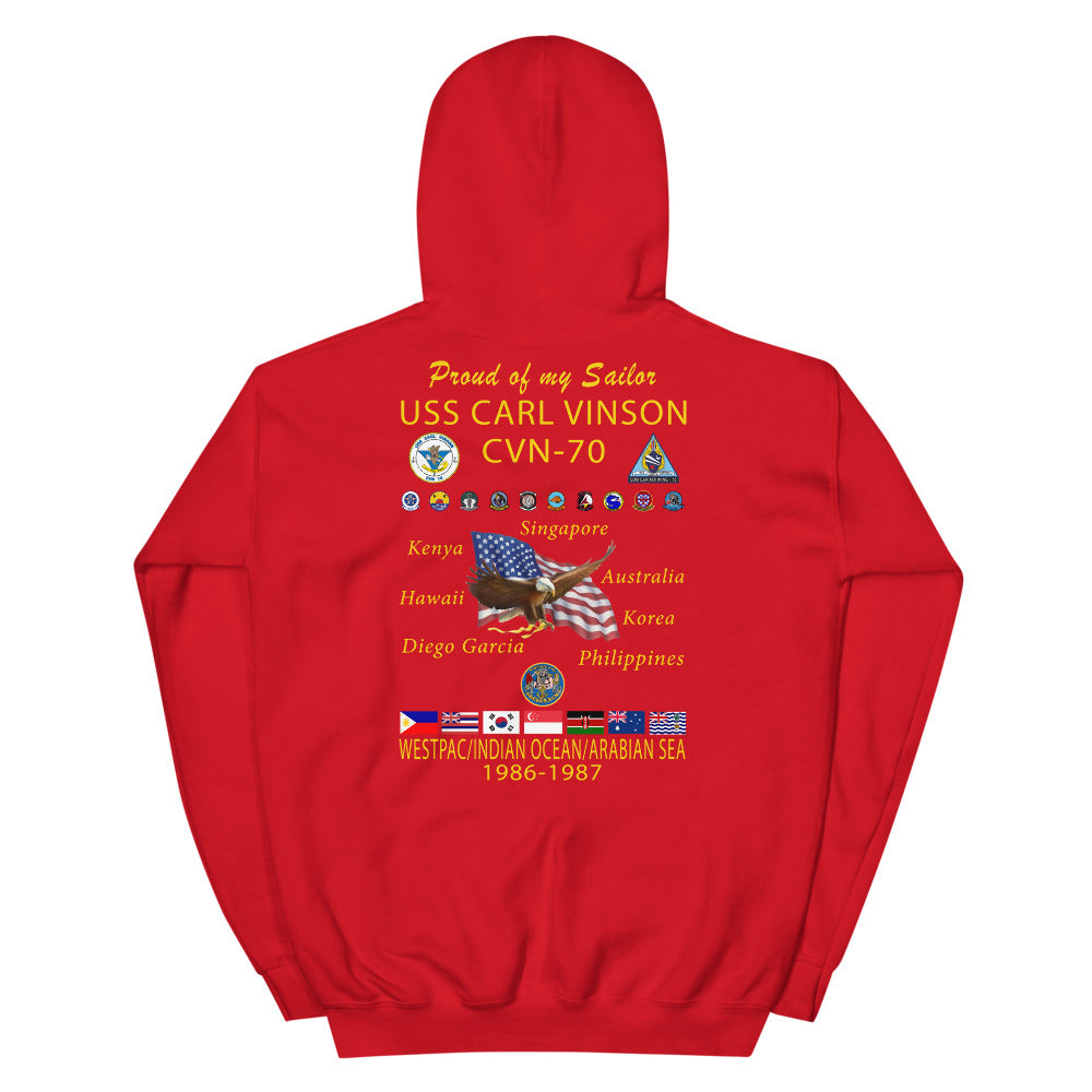 USS Carl Vinson (CVN-70) 1986-87 Cruise Hoodie - Family